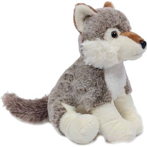Pia Soft Toys Knuffeldier Wolf - zachte pluche stof - grijs - kwaliteit knuffels - 25 cm - Wolven
