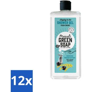 Marcel's Green Soap - Douchegel - Mimosa & Zwarte Bes - Verzorgend & zacht - 300 ml - Voordeelverpakking - 12 stuks