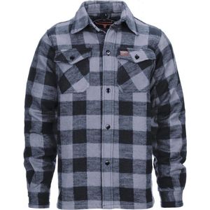 Longhorn - Lumberjack flannel shirt (kleur: Zwart/Grey / maat: XXL)