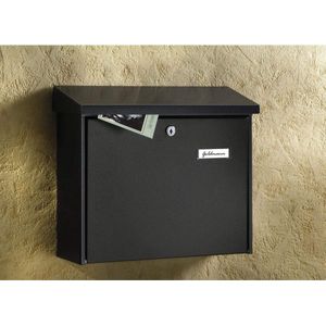 Brievenbus met openingsstop, A4-inworpformaat, verzinkt staal zilverkleurig staal.