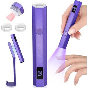 2-in-1 kleine UV-nagellamp - nagelstempel met magnetische standaard - oplaadbare handheld LED UV-zaklamp