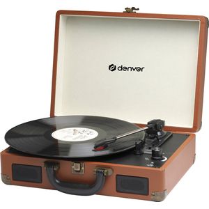 DENVER VPL120 - Platenspeler - Bruin - Met Ingebouwde Speakers