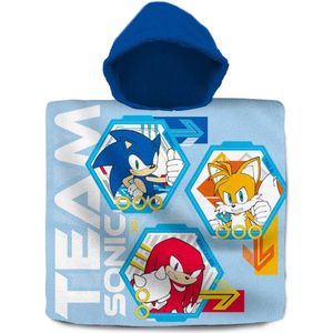 Sonic The Hedgehog Badponcho - Poncho - 100% Katoen - 60 x 60 CM - Badhanddoek