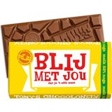 Tony's Chocolonely Chocolade Reep Melk Noga ""Blij met jou""- Cadeau - Geschenk - 1 x 180 Gram