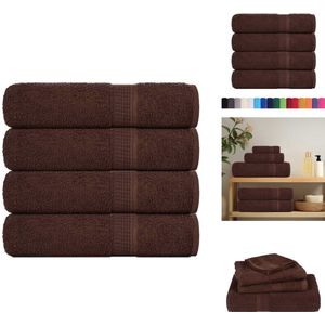 vidaXL Handdoek - Handdoeken - Badhanddoek - Badlaken - Douchehanddoeken 4 st 70x140 cm 360 g/m² 100% katoen bruin