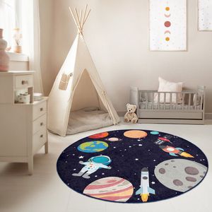 Kinderkamer Vloerkleed Rond Tapijt|Educatieve kindertapijten|Antislip Kindervloerkleed|Kinderen Tapijt Decor|Speelkleed|Kleurrijk kindervloerkleed|Nachtelijke hemel