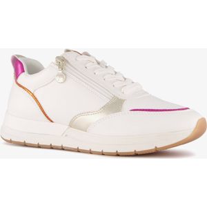 Tamaris dames sneakers wit metallic - Maat 36 - Uitneembare zool