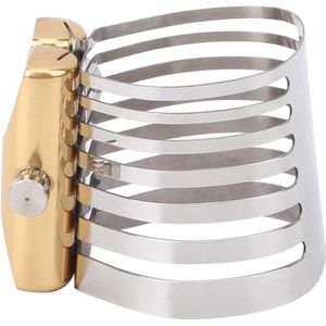 Metalen Ligatuur Clip Verzilverd met Carving Design - Luxe Decoratie - Saxofoon (Eat midrange) .