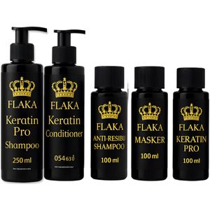 FlaKa Keratin Pro 100ml – Organische Keratinebehandeling voor Glad & Glanzend Haar & Shampoo & Conditioner na Keratinebehandeling