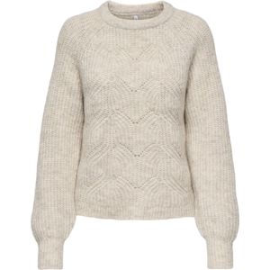 Only - Onlgila Life Ls Structure O-neck Bf - Gebreide Trui - Whitecap Gray/Melange