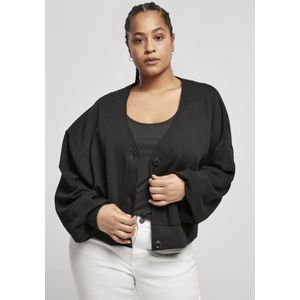 Urban Classics - Organic Oversized Short Terry Cardigan - S - Zwart