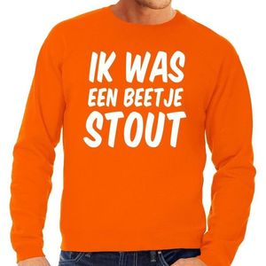 Oranje Ik was een beetje stout sweater - Trui voor heren - Koningsdag kleding XXL