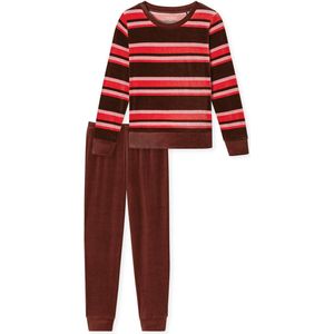 Schiesser - Pyjama Comfort - Wijnrood - Katoenmix - Lange Mouwen - Velours Kwaliteit