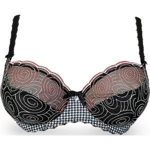 Freya Saskia- niet voorgevormde beugel bh - zwart wit - 70D