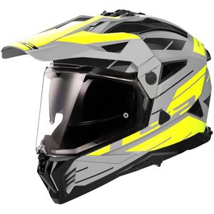 LS2 Helm Pioneer II Namib MX702 mat grijs / geel maat M