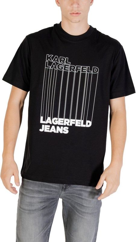Karl Lagerfeld Jeans - T-shirt - Zwart - Korte Mouwen - Ronde Hals