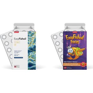 EasyFishoil - Omega 3 voordeelpakket voor kinderen en volwassenen - EasyFishoil Adult + EasyFishoil Focus