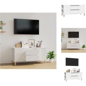 vidaXL Tv-meubel - Wit - 102 x 44.5 x 50 cm - Scandinavisch design - Kast