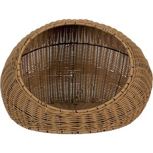 Clayre & Eef Kattenhuis Ø 47x30 cm Bruin Beige Rotan Rond