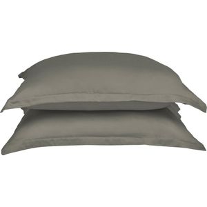 Coco & Cici - Bamboe Kussensloop 70 x 60 cm - Kussenhoes - Olijfgroen - 100% Eco Bamboe - Volant 2 cm - 1 stuk