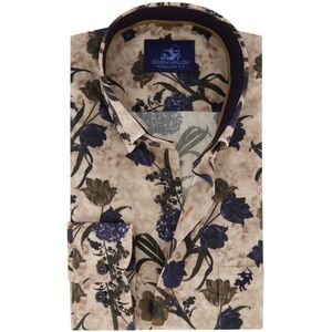 casual overhemd Eden Valley Regular Fit beige borstzak