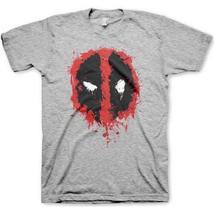 Marvel Deadpool Heren Tshirt -XL- Splash Icon Grijs