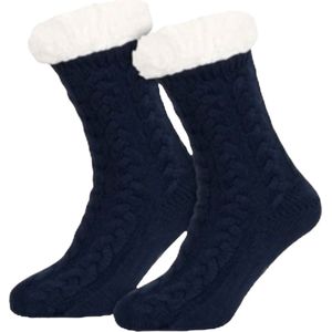 Huissokken - Huttensokken - Antislip ABS - Unisex - Blauw - Maat 35-42