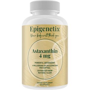 Epigenetix - Astaxanthine 4mg - 60 premium softgels - Meest krachtige natuurlijke antioxidant, huidverjonging van binnenuit, optimale ooggezondheid, mentale helderheid en geheugen, immuunversterking, meer energie & spierherstel