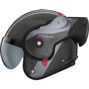 Roof RO9 Boxxer 2 Carbon Wonder Black Steel - Systeemhelm - Maat S - Boxer helm - Motorhelm - ECE 22-06 gekeurd