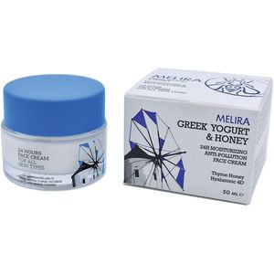 Melira Greek Yoghurt & Honey - 24H Moisturizing Anti-Pollution Face Cream - Met Tijmhoning & Hyaluronzuur 4D
