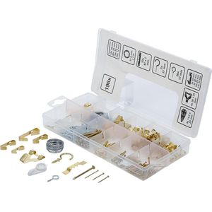 Schilderijhaken Set - 196 Delen - Vermessingd - Assortiment