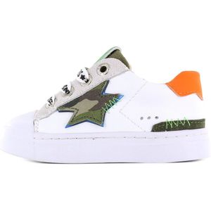 Sneakers | Jongens | White Camo Star | Leer | Shoesme | Maat 22