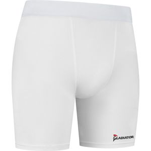 Gladiator Sports Compressie broek - Liesbroek - Compressie Short - Diverse Sporten - Heren - Wit - S