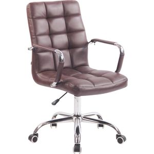 Bureaustoel - Bureaustoel voor volwassenen - Design - In hoogte verstelbaar - Kunstleer - Rood - 56x62x104 cm