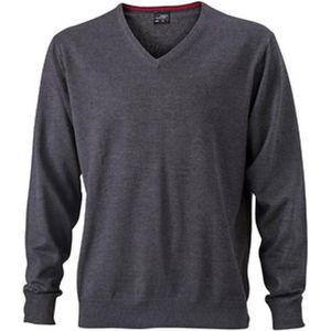 James and Nicholson Heren V-hals pullover (Antraciet Melange)