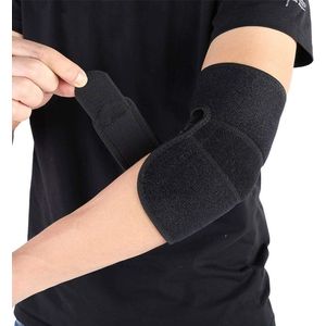 Outdoor Sports Elbow Protector Pad Guard Strap - Peluche Support Brace voor Volwassenen - Tennis Badminton Bescherming (Zwart)