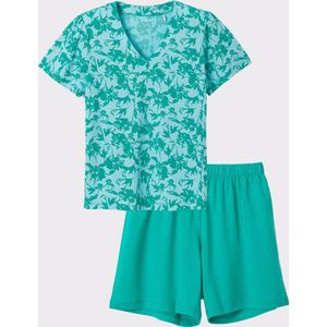 Lords x Lilies Pyjama, blauw-groene bloemenprint - maat S