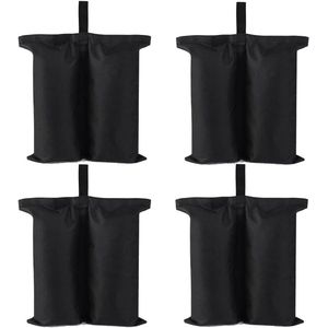Gewichtszak voor pop-up tent - verzwaarders - 4 stuks - zwart
