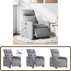 vidaXL Massagestoel elektrisch verstelbaar - Lichtgrijs Massagestoel - Elektrische Fauteuil - Massagefauteuil - Comfortstoel - Relaxstoelen
