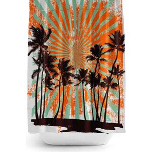 Casabueno Hawai Sun - Douchegordijn 180x200 cm - Badkamer Gordijn - Shower Curtain - Waterdicht - Sneldrogend en Anti Schimmel -Wasbaar en Duurzaam