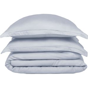 Coco & Cici - Tencel dekbedovertrek - tweepersoons - 200 x 220 - blauw grijs - zacht, luxe en duurzaam beddengoed