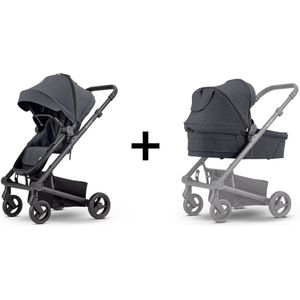 Mutsy Nexo Plus 2-in-1 Kinderwagen - Reiswieg en Zitje inbegrepen - Compact - Lichtgewicht Frame - North Black