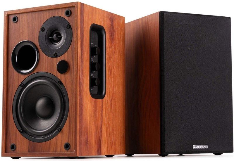 Audizio KS02 - Boekenplank Speakers - Houtlook - HiFi Stereo Set - 80W
