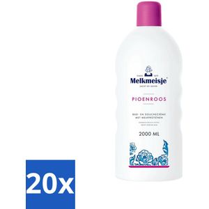 Melkmeisje Bad en Douche Crème Pioenroos 2000 ml - Bulkverpakking - 20 stuks
