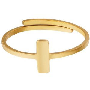 Minimalistische ring rechthoek | Goud