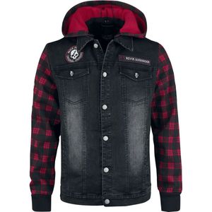 Rock Rebel by EMP Zwart-rood spijkerjack - Heren - XXL