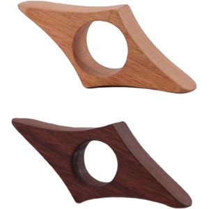 Handgemaakte Walnoot Houten Boekenpagina-Houder - Voor Boekaccessoires - Paghouder Duim - 23mm - 2 Stuks