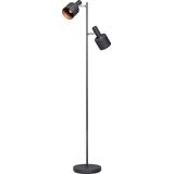 ETH Conter - Moderne Vloerlamp | Staande Lamp - 2 lichts - H 1500 mm - Zwart - Woonkamer | Slaapkamer | Keuken