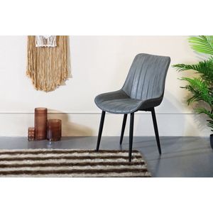 Eetkamerstoel - Kuipstoel - Grijs kleur - Woonkamerstoel - Luxe stoel - Industriële eetkamerstoel - Grijs eetkamerstoel