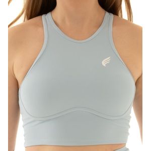 Dames Sportbeha – High Impact & Shockproof – Versa Bra met Ellips Rugopening & Uitneembare Pads – Ademend & Stevig – HIIT, Fitness, Hardlopen – DM Training (lichtblauw)